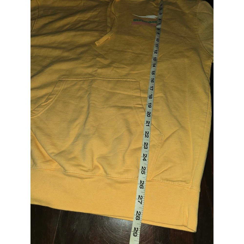 Mr Beast Yellow Graphic Hoodie Mens Large Long Sleeve Pullover Sweatshirt Logo - Picture 6 of 9